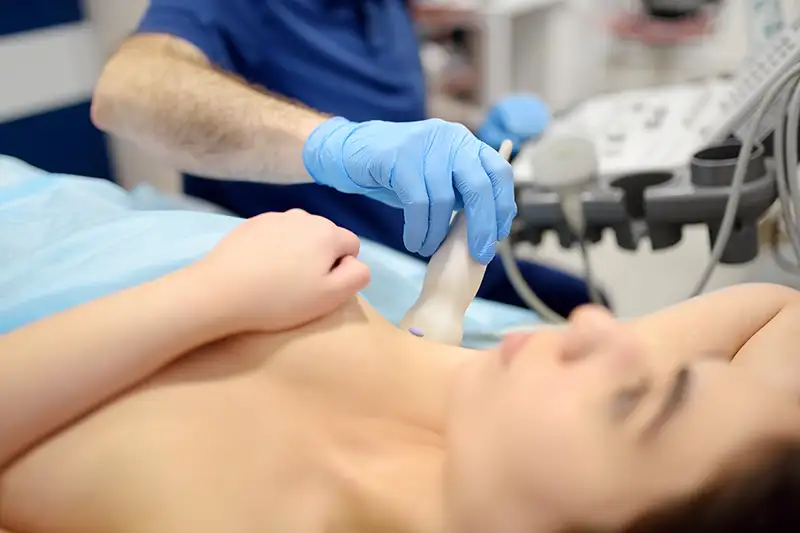 Ultrasound technology used for breast ultrasound screenings at Visionary Wellness & Imaging.