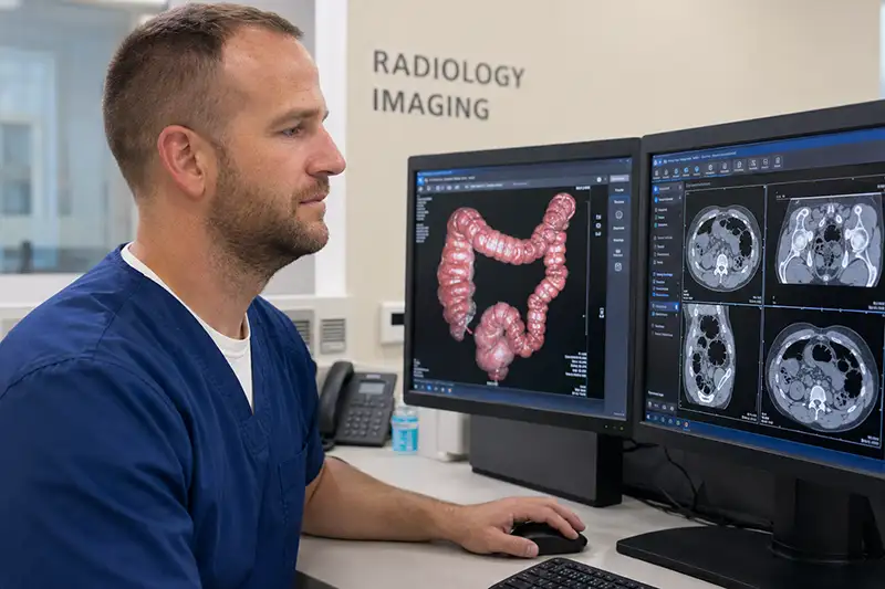 CT imaging technology used for virtual colonoscopy at Visionary Wellness & Imaging.