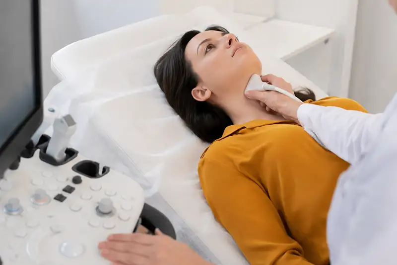 Thyroid ultrasound at Visionary Wellness & Imaging in Irving TX near Dallas.